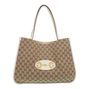 Gucci Horsebit 1955 Tote Bag GG canvas white leather